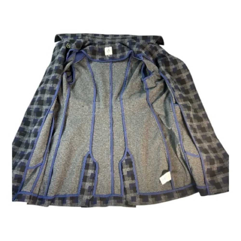 CAbi Blue and Gray Checkered Pea Coat - Picture 9 of 9